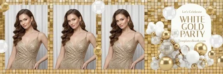 White & Gold Party Photo Booth Template