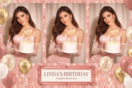 Pink Gold Party Photo Booth Template