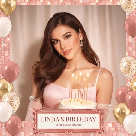 Pink Gold Party Photo Booth Template