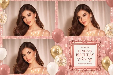 Pink Gold Party Photo Booth Template