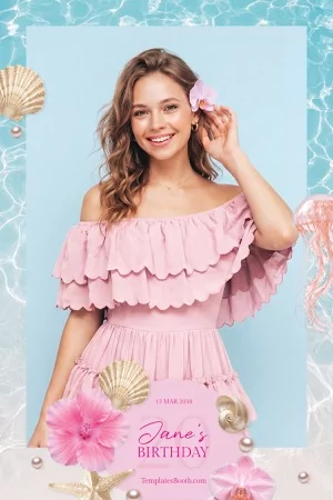 Sommerparty-Fotobox-Vorlage – 4x6-Postkarte (Hochformat)