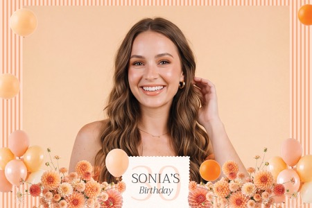 Aperçu Orange Party Photo Booth Template 3