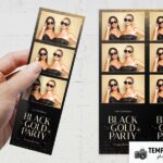 Black Gold Party Photo Booth Template Preview