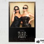 Black Gold Party Photo Booth Template Preview