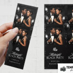 Midnight Black Party Photo Booth Template Preview
