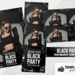 Black Party Photo Booth Template