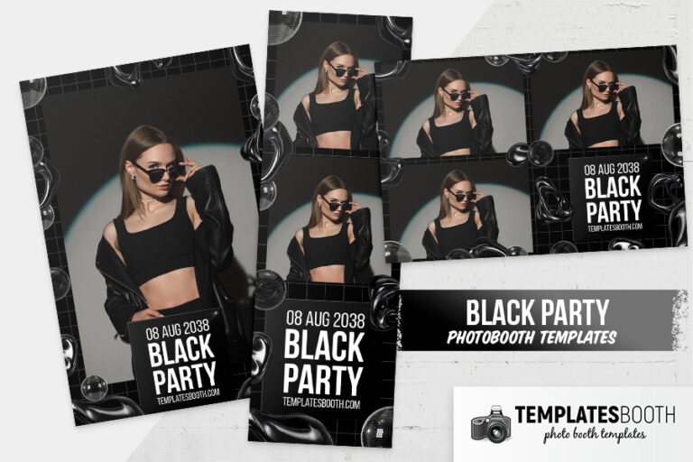 Black Party Photo Booth Template