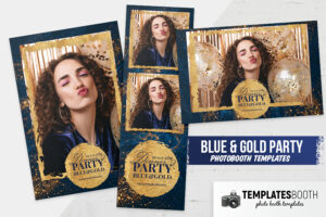 Blue & Gold Party Photo Booth Template