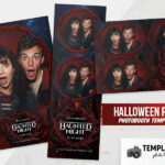 Halloween Haunted Night Photo Booth Template