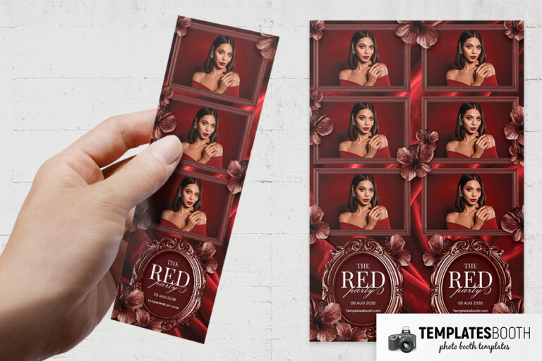 Red Party Photo Booth Template Preview