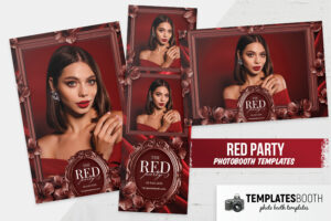 Red Party Photo Booth Template