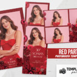 Red Party Photo Booth Template