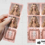 Rose Gold Party Photo Booth Template Preview
