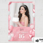 Sweet 16 Party Photo Booth Template Preview