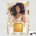 White Gold Party Photo Booth Template Preview