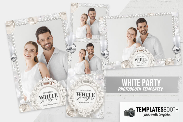 White Party Photo Booth Template