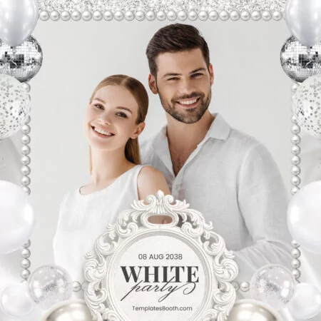 White Party Photo Booth Template