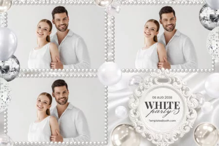 White Party Photo Booth Template