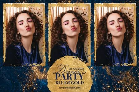 Blue & Gold Party Photo Booth Template