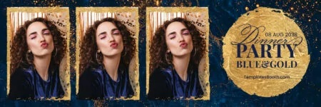 Blue & Gold Party Photo Booth Template