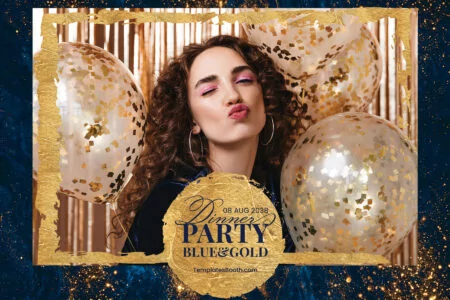 Blue & Gold Party Photo Booth Template