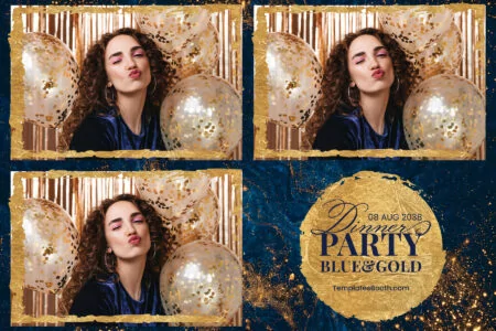 Blue & Gold Party Photo Booth Template