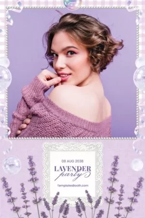 Lavendel-Party-Fotobox – 4x6-Postkarte (Hochformat)