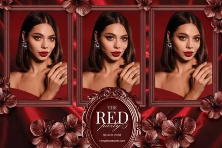 Red Party Photo Booth Template