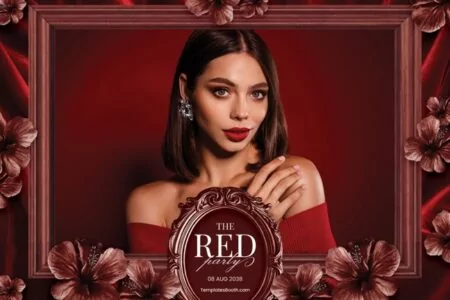 Red Party Photo Booth Template