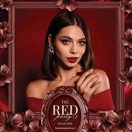 Red Party Photo Booth Template