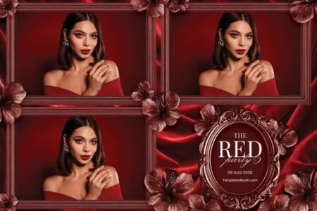 Red Party Photo Booth Template