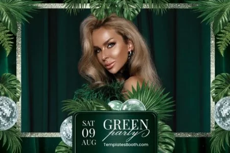 Green Party Photo Booth Template