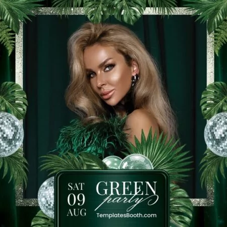 Green Party Photo Booth Template