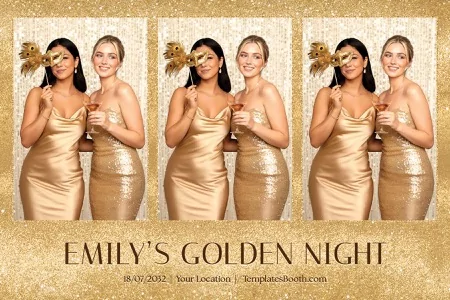 Golden Theme Party Photo Booth Template