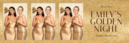 Golden Theme Party Photo Booth Template