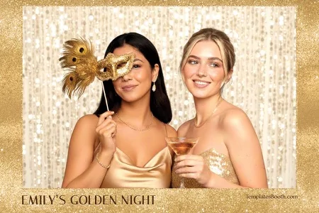 Golden Theme Party Photo Booth Template