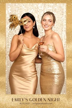 Goldene Motto-Party-Fotobox-Vorlage – 4x6-Postkarte (Hochformat)