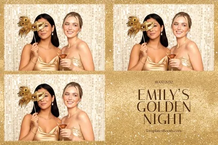 Golden Theme Party Photo Booth Template