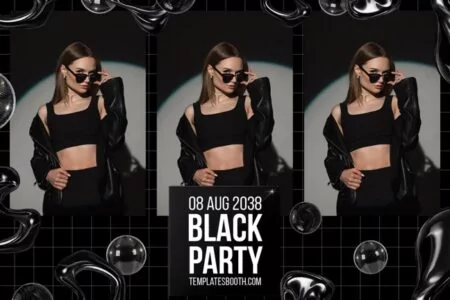 Black Party Photo Booth Template