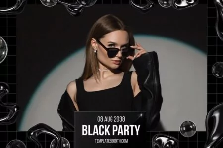 Black Party Photo Booth Template