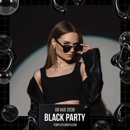 Black Party Photo Booth Template