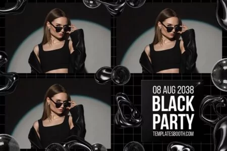 Black Party Photo Booth Template