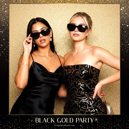 Black Gold Party Photo Booth Template