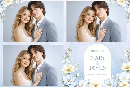 Blue Celebration Photo Booth Template