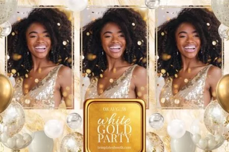 White Gold Party Photo Booth Template