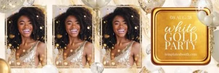 White Gold Party Photo Booth Template