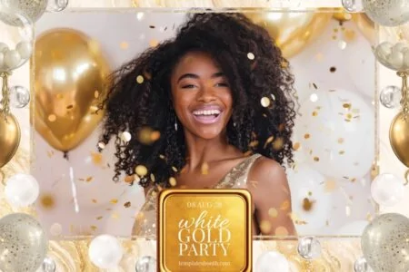White Gold Party Photo Booth Template