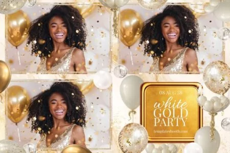 White Gold Party Photo Booth Template