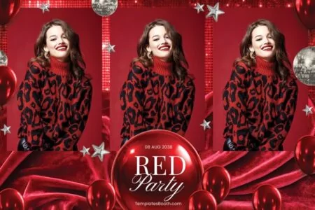 Red Party Photo Booth Template