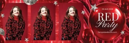 Red Party Photo Booth Template